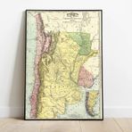 Güney Amerika Dekoratif Şehir Haritası Posteri 60x90cm AMC120