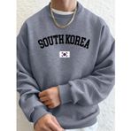 Güney Kore Bayrağı Baskılı Erkek Sweatshirtleri Kışlık Bisiklet Yaka Kapüşonlu Üstler Sokak P