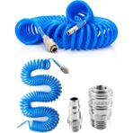 Güney Makina Yüksek Kalite Kompresör Spiral Hava Hortumu 8 mm 15 mt Hava Jakı Hava Tabancası Recor Seti