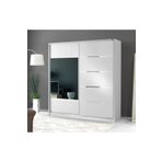 güney mobilya 180 Cm Sürgülü Komple Mdf Beyaz Gardırop Ray Dolap Elbise Dolabı Gardolap