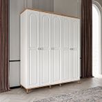 GuneyStore Bohem 5 Kapaklı Komple MDF Gardırop