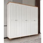 GuneyStore Bohem 6 Kapaklı Komple Mdf Atlantik Çam Beyaz Gardırop