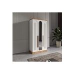 GuneyStore Flora 3 Kapaklı Komple MDF Aynalı Gardırop