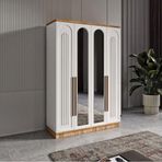 GuneyStore Flora 4 Kapaklı Aynalı Komple MDF Gardırop