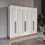 GuneyStore Flora 6 Kapaklı Komple MDF Gardırop