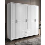 GuneyStore Gözde 6 Kapaklı Komple MDF Beyaz Gardırop