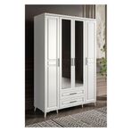 GuneyStore Gözde Aynalı 4 Kapaklı Komple Mdf Beyaz Gardırop