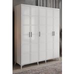 GuneyStore Milano 5 Kapaklı Komple MDF Beyaz Gardırop