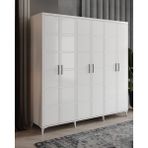GuneyStore Milano 6 Kapaklı Beyaz Gardırop