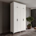 GuneyStore Milas 4 Kapaklı Komple MDF Ayaklı Yüklüklü Gardırop