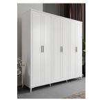 GuneyStore Milas 6 Kapaklı Komple MDF Beyaz Gardırop