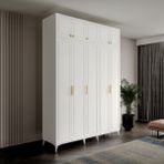 GuneyStore Milas Gold 5 Kapaklı Komple MDF Ayaklı Yüklüklü Gardırop