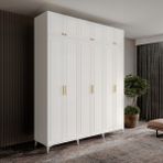 GuneyStore Milas Gold 6 Kapaklı Komple MDF Ayaklı Yüklüklü Gardırop