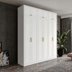 GuneyStore Milas Gold 6 Kapaklı Komple MDF Yüklüklü Gardırop