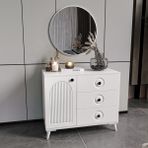 Guneystore Oslo Komple Mdf Beyaz Aynalı Şifonyer