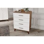 Guneystore Paris 4 Çekmeceli Komple Mdf Atlantik Çam Beyaz Şifonyer - Atlantik Çam - Beyaz
