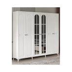 GuneyStore Roma 6 Kapaklı Aynalı Komple Mdf Beyaz Gardırop