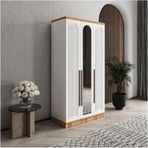 GuneyStore Rosa 3 Kapaklı Komple MDF Aynalı Gardırop