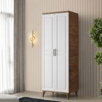 GuneyStore Sport 2 Kapaklı Komple Mdf Atlantik Çam Beyaz Gardırop