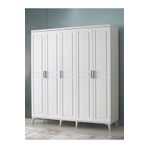 GuneyStore Sport 5 Kapaklı Komple Mdf Beyaz Gardırop