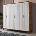 GuneyStore Sport 6 Kapaklı Atlantik Çam Beyaz Gardırop
