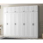 GuneyStore Sport 8 Kapaklı Yüklüklü Komple MDF Beyaz Gardırop