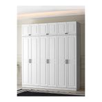 GuneyStore Sport Komple MDF 6 Kapaklı Yüklüklü Beyaz Gardırop