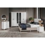 Guneystore Ücretsiz Montaj - %100 MDF Gözde 6 Kapaklı Beyaz Yatak Odası Takımı
