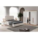 Guneystore Ücretsiz Montaj - %100 Mdf Rosa 6 Kapaklı Yatak Odası Takımı - Mdf Dolap - Elbise Dolabı