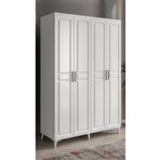GuneyStore Ücretsiz Montaj Komple Mdf Kapılı Beyaz Gardırop Elbise Dolabı Gardolap Sport 4