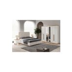 GuneyStore Ücretsiz Montaj - Rosa 6 Kapaklı Komple Mdf Yatak Odası Takımı