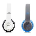 Gunkes 2 Adet P47 Extra Bass Wireless Bluetooth Kafa Üstü Kulaklık - Beyaz - Mavi