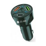 gunkes 3 Çıkışlı destekli Oto Çakmaklık Şarj Aleti Type-C ve USB Çıkışlı 55W - CR10 Leastra 55 watt