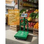 GUNKES 300 Kğ Terazi Elektronik Terazi Şarjlı Kantar Arka Korumalı Tartı 40X50 cm Tabla Fıyat Hesaplamalı - Çok Renkli