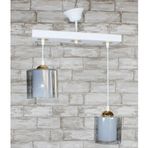 Gunkes 551Sb- Sarkıt Tepsi Beyaz 2'li Çift Cam Füme Camlı Avize
