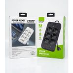 GUNKES 6 Lı Priz 6 Soket 220V 4usb 5V2.1A 1 Pd 2.1A Şarj Termal Akım Korumalı Priz 2 Metre Kablo Çoklu Priz - Siyah - Beyaz