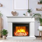 Gunkes 61383188 Dlc Alegre 1800W Çizgili Dekoratif Şömine Beyaz