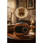 Gunkes B5 Nostaljik Mini Radyo Gramofon Bluetooth Hoparlör Fm USB Sd Yüksek Ses Speaker - Renkli