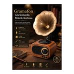 gunkes B5 Nostaljik Plak Görünümlü Gramafon Usb Aux Bluetooth Yüksek Ses Kalitesi Büyük Boy En Kalitelisi