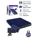 Gunkes Çift Kişilik Şişme Yatak Dahili Şişirme Aleti 203X152x22cm Kamp Ve Ev Kullanımı Için