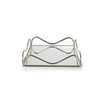 gunkes Dalga Metal Aynalı Tepsı Gumus 24x34-15258