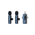 gunkes İkili Kablosuz Yaka Mikrofonu 3.5mm Aux iPhone Type-C PC Tablet Video Kayıt Vlog USB C ve Amfi