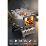 GUNKES Kamp Ocağı Katlanır Taşınabilir Outdoor Izgara Bushcraft Piknik Barbek - Alüminyum Standart Renk