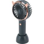 GUNKES Kedi Kulaklı Mini El Fanı USB Şarjlı Taşınabilir Masaüstü ve El Tipi Sessiz Fan - Siyah