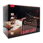 Gunkes Ktf 1467 Nostalji Radyo LED Fener Işıklı Bluetooth Hoparlör Usb-Sd Kart Giriş Şarjlı Bataryalı Pilli - Renkli