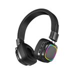 Gunkes Mt965 Kablosuz Stereo Suni Deri Kafa Bluetooth Kulaklık Rgb Işık Extra Rahat Gürültü Azaltma