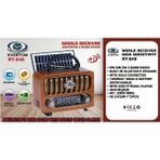 Gunkes Nostaljik Görünümlü USB Sd Aux Bluetooth Destekli Solar Panelli Şarjlı + Pilli Radyo - Kahverengi