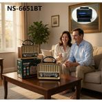 Gunkes NS-6651 Bt/fm/usb Nostalji Hoparlör – Retro Tasarım, Modern Teknoloji Bluetooth - Kahverengi