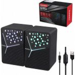 GUNKES S-554 Pc Ses Sistemi 1+1 USB 3.5mm Jack Rgb Ledli - Siyah