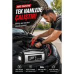 GUNKES Taşınabilir Dijital Göstergeli Araç Lastik Sişirme ve Araç Takviye Cihazı Akü 12V Starter Seti - renk